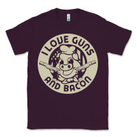 Plum i love guns bacon pork pig funny gun Classic Tee - linhVisuals
