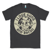 Smoke i love guns bacon pork pig funny gun Classic Tee - linhVisuals