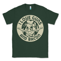 I Love Guns Bacon Pork Pig Funny Gun Classic Tee | Teevron