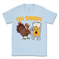 Dusty Blue oh snap thanksgiving cute turkey day Classic Tee - linhVisuals