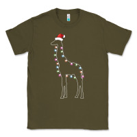 Army Green santa giraffe christmas color led Classic Tee - linhVisuals