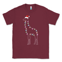 Burgundy santa giraffe christmas color led Classic Tee - linhVisuals