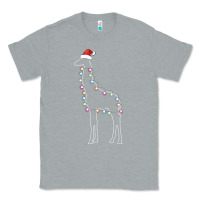 Heather Grey santa giraffe christmas color led Classic Tee - linhVisuals