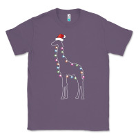 Lavender santa giraffe christmas color led Classic Tee - linhVisuals