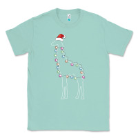 Seafoam santa giraffe christmas color led Classic Tee - linhVisuals