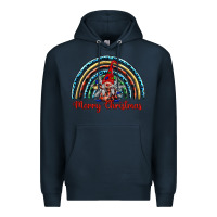 Navy merry christmas gnomes   rainbow Premium Hoodie - BarkalooDesign