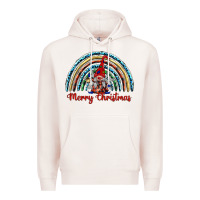 Pale Pink merry christmas gnomes   rainbow Premium Hoodie - BarkalooDesign