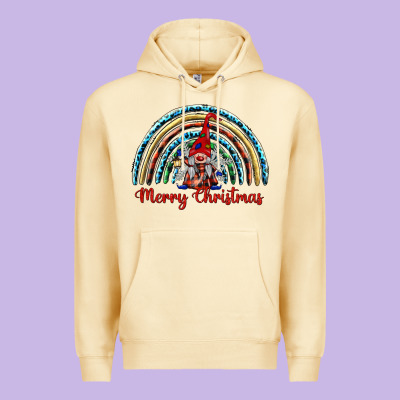 Merry Christmas Gnomes   Rainbow Premium Hoodie Designed By Barkaloodesign