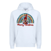 White merry christmas gnomes   rainbow Premium Hoodie - BarkalooDesign
