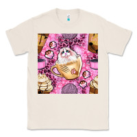 Natural cat coffee cups and paw with leopard and glitter seamless pattern bbs Classic Tee - BundleAndBundleShop