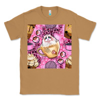 Toasted Coconut cat coffee cups and paw with leopard and glitter seamless pattern bbs Classic Tee - BundleAndBundleShop