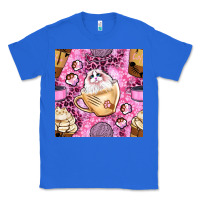 True Royal cat coffee cups and paw with leopard and glitter seamless pattern bbs Classic Tee - BundleAndBundleShop
