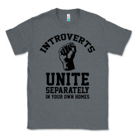 Charcoal Heather introverts unite Classic Tee - linhVisuals