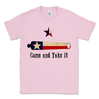 Bubblegum Pink come and take it   texas flag essential Classic Tee - linhVisuals