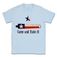 Dusty Blue come and take it   texas flag essential Classic Tee - linhVisuals