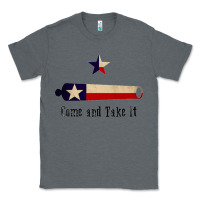 Charcoal Heather come and take it   texas flag essential Classic Tee - linhVisuals