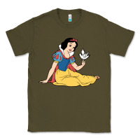 Army Green snow white Classic Tee - linhVisuals