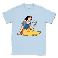 Dusty Blue snow white Classic Tee - linhVisuals
