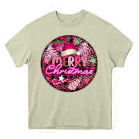 Mossy pink merry christmas Heavy Core Tee - FaDigitalArtStudio