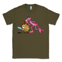 Army Green the pink panther Classic Tee - linhVisuals