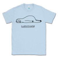 Dusty Blue Funny Animal Sloth SLOPHISTICATED Classic Tee - linhVisuals