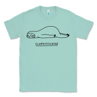Seafoam Funny Animal Sloth SLOPHISTICATED Classic Tee - linhVisuals