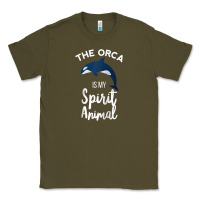 Army Green orca spirit animal killer whale ocean sea marine funny water raglan ba Classic Tee - linhVisuals