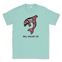 Seafoam mill valley, california native american orca killer whale raglan baseb Classic Tee - linhVisuals