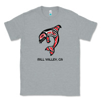 Heather Grey mill valley, california native american orca killer whale raglan baseb Classic Tee - linhVisuals