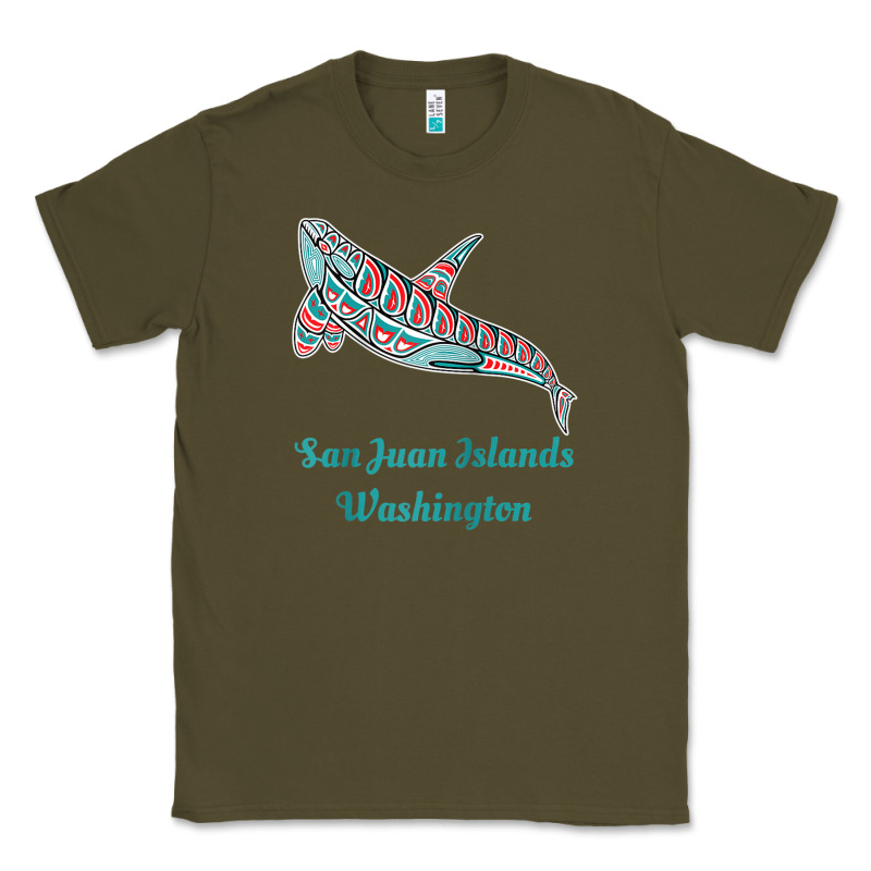 San Juan Islands Upward Orca Killer Whale Native American Raglan Baseb Classic Tee by linhVisuals | Teevron