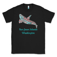 Black san juan islands upward orca killer whale native american raglan baseb Classic Tee - linhVisuals