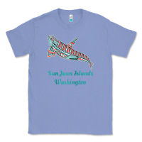 Colony Blue san juan islands upward orca killer whale native american raglan baseb Classic Tee - linhVisuals