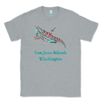 Heather Grey san juan islands upward orca killer whale native american raglan baseb Classic Tee - linhVisuals