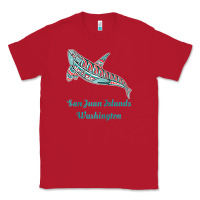 Red san juan islands upward orca killer whale native american raglan baseb Classic Tee - linhVisuals