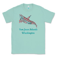 Seafoam san juan islands upward orca killer whale native american raglan baseb Classic Tee - linhVisuals