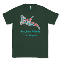 Sports Green san juan islands upward orca killer whale native american raglan baseb Classic Tee - linhVisuals