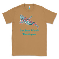 Toasted Coconut san juan islands upward orca killer whale native american raglan baseb Classic Tee - linhVisuals