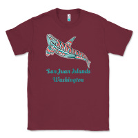 Burgundy san juan islands upward orca killer whale native american raglan baseb Classic Tee - linhVisuals