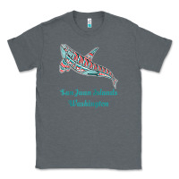 Charcoal Heather san juan islands upward orca killer whale native american raglan baseb Classic Tee - linhVisuals