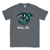 Charcoal Heather sitka alaska native american tribal orca killer whale raglan baseball Classic Tee - linhVisuals