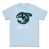 Dusty Blue sitka alaska native american tribal orca killer whale raglan baseball Classic Tee - linhVisuals