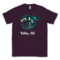 Plum sitka alaska native american tribal orca killer whale raglan baseball Classic Tee - linhVisuals