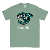 Sage sitka alaska native american tribal orca killer whale raglan baseball Classic Tee - linhVisuals
