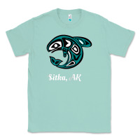 Seafoam sitka alaska native american tribal orca killer whale raglan baseball Classic Tee - linhVisuals