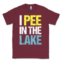 Burgundy i pee in the lake funny summer vacation t shirt Classic Tee - linhVisuals