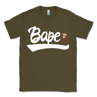 Army Green bape text Classic Tee - linhVisuals