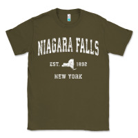 Army Green niagara falls new york ny vintage athletic sports design t shirt Classic Tee - linhVisuals