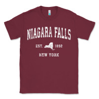 Burgundy niagara falls new york ny vintage athletic sports design t shirt Classic Tee - linhVisuals