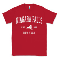 Red niagara falls new york ny vintage athletic sports design t shirt Classic Tee - linhVisuals