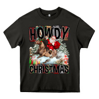 Asphalt Howdy Christmas Rodeo Santa Heavy Core Tee - FaDigitalArtStudio